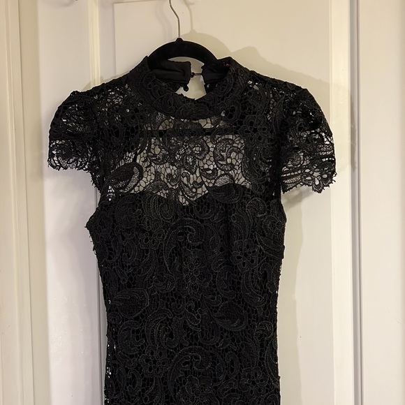 Backless Formal Black Lace Gown - Picture 2 of 4